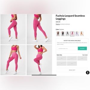 NVGTN Leopard Leggings Animal XS Pink Fuscia